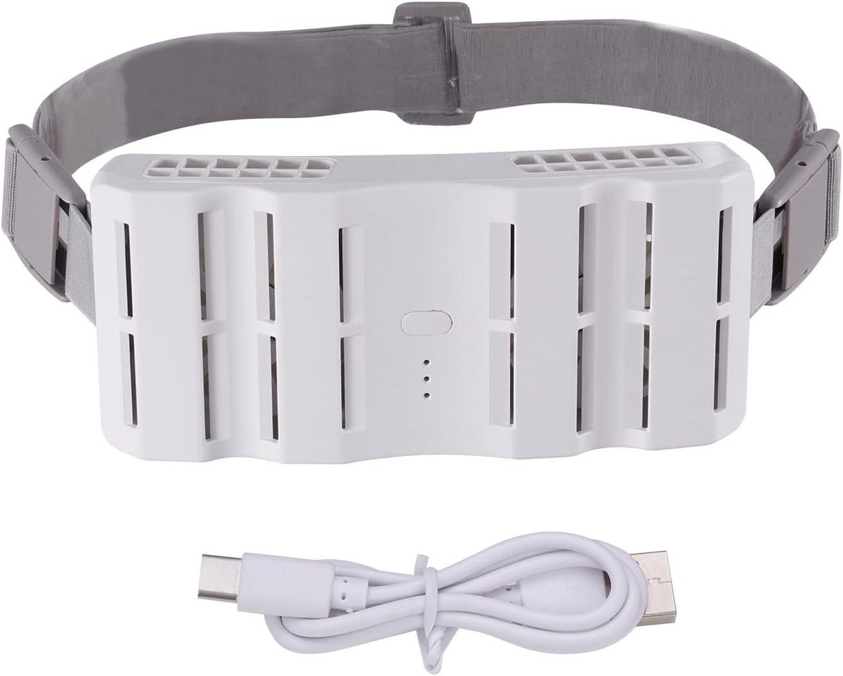 Heupventilator - Draagbare ventilator - Warmtebeheersing - Krachtige luchtstroom - 17x7.5x3.5 cm - Wit