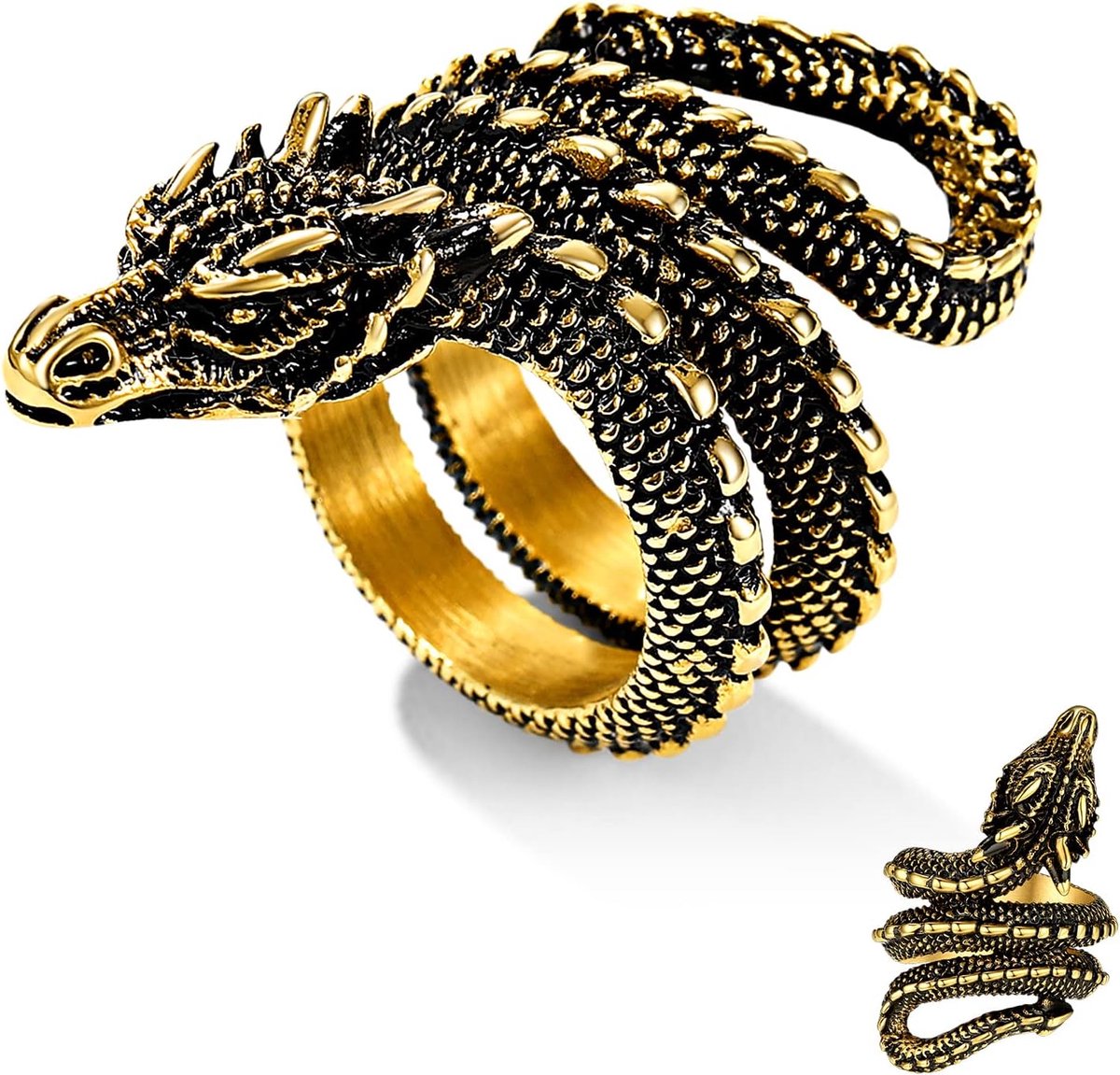 Ringen van roestvrij staal, gothic sieraden met gravure, gepersonaliseerde geschenken