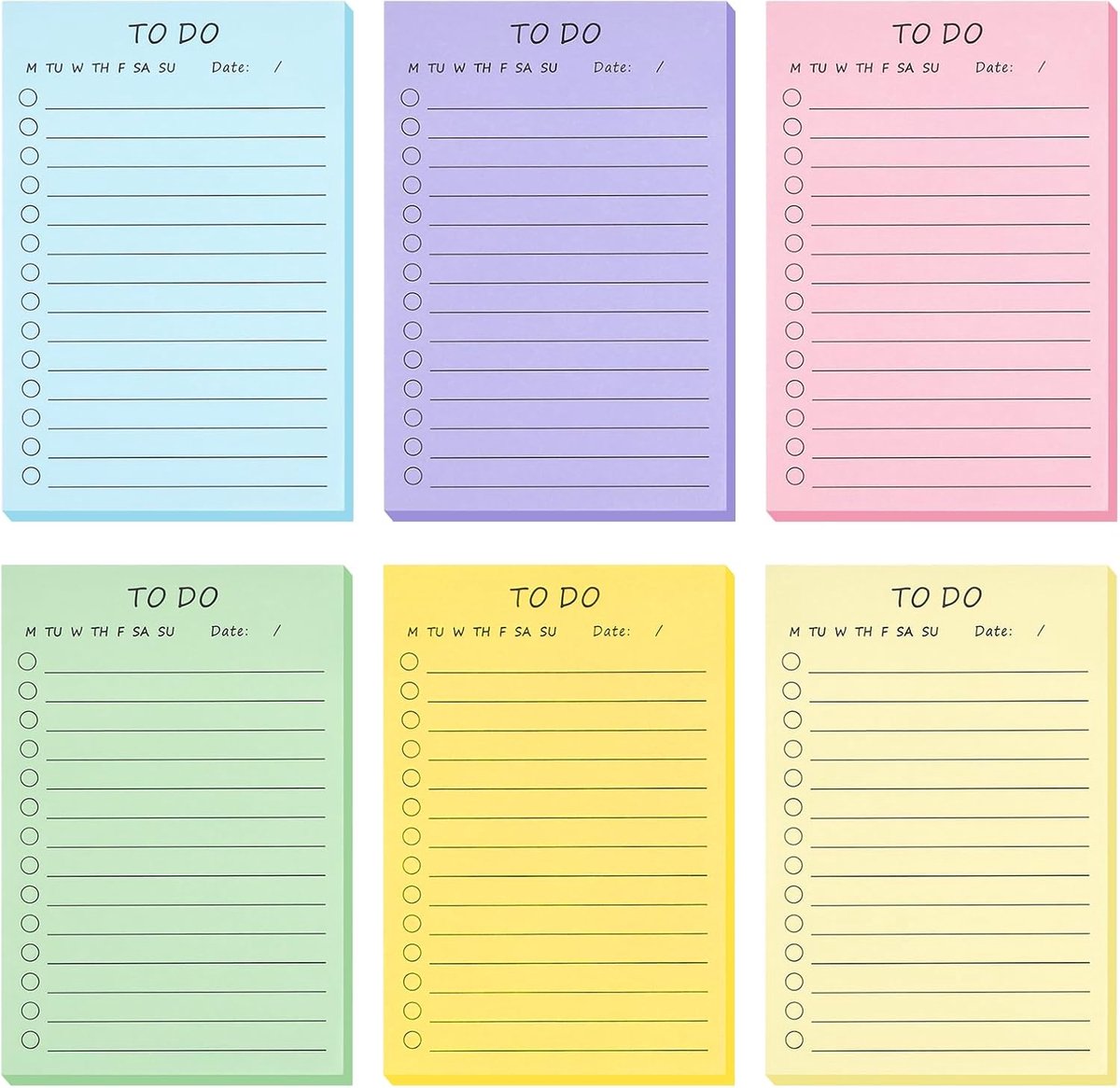 SnelShoppen - Pack van 300 Zelfklevende Notities, 6 Kleuren, 15 x 10 cm, To-Do Lijst, Plaknotities voor School, Kantoor, Thuis, Herinneringen en Organ