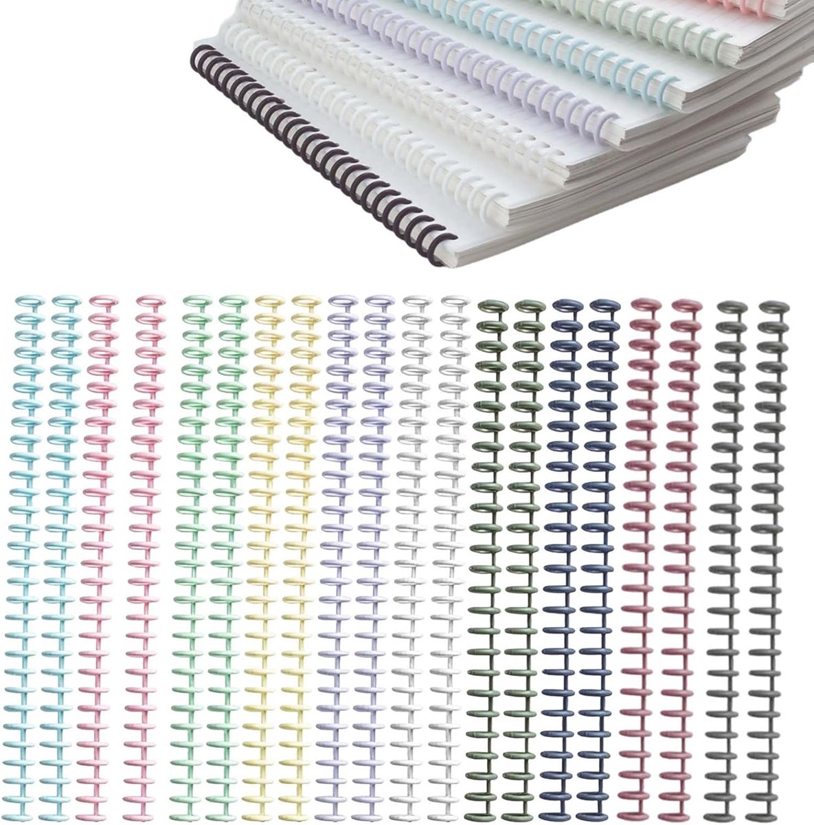 20 Stuks Bindkammen, 7 mm Ringafstand En 12 mm Binnendiameter, 30 Ringen Kammbinding Voor Documenten, Notitieboeken, Presentaties En Schoolmateriaal