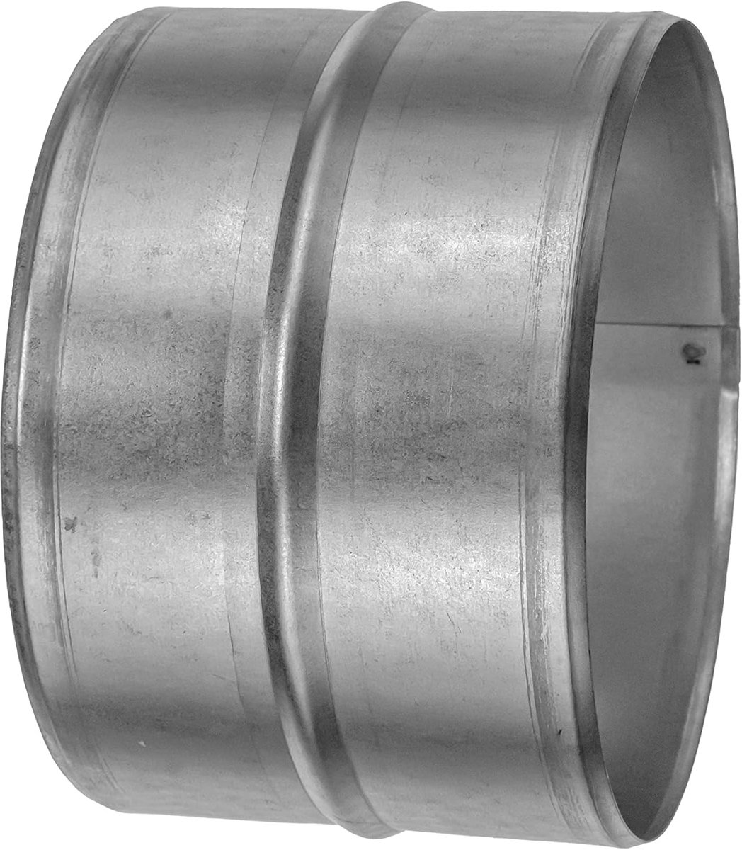 Systems Buisverbinder van verzinkt staal, 160 mm, ronde ventilatiekanaalverlenging, metalen slangkoppeling, verzinkte buisverbinding