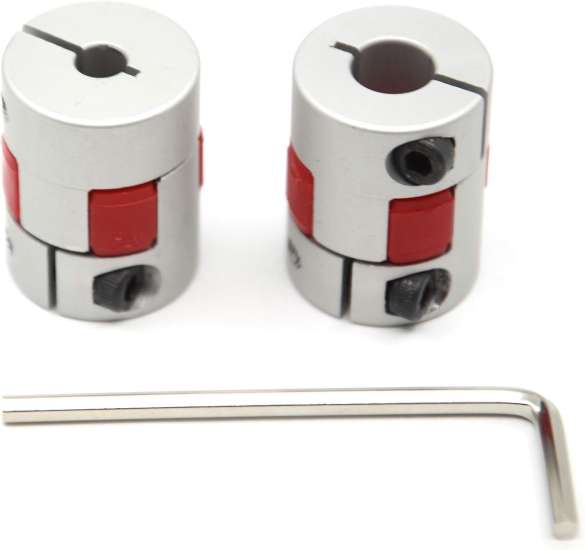 2 stuks aluminium flexibele fittingen pruim 5 mm tot 8 mm D20 L25 voor 3D-printer CNC-machine en servomotor stappenmotor (5 x 8 mm)