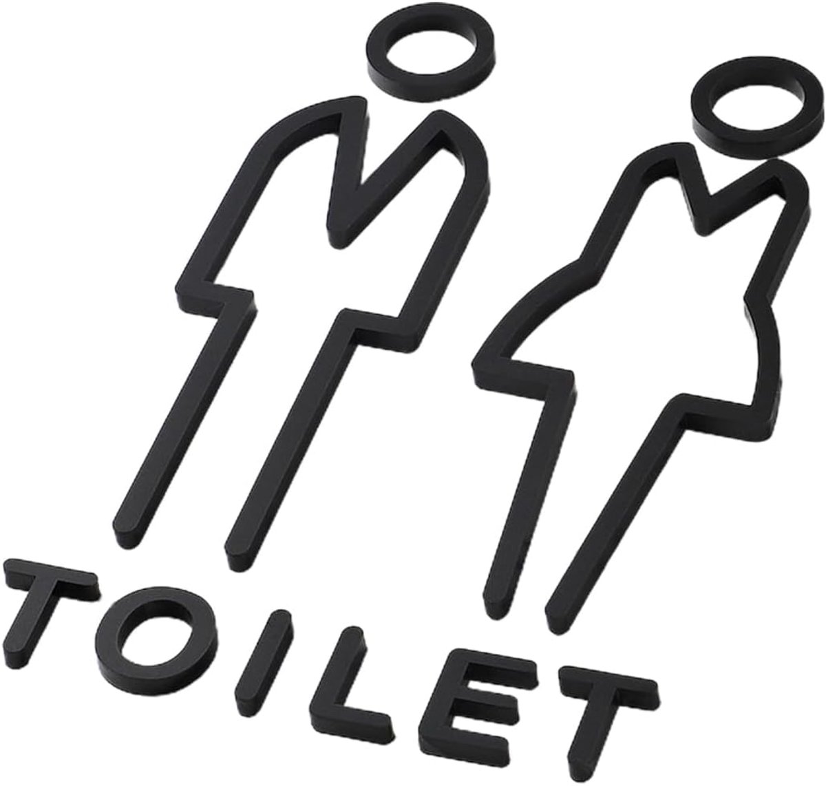 2 stuks zelfklevende wc-borden, toiletborden, toiletborden voor dames en heren, toiletborden, wc-deurborden, toiletdeur, bord voor binnen en buiten (A)