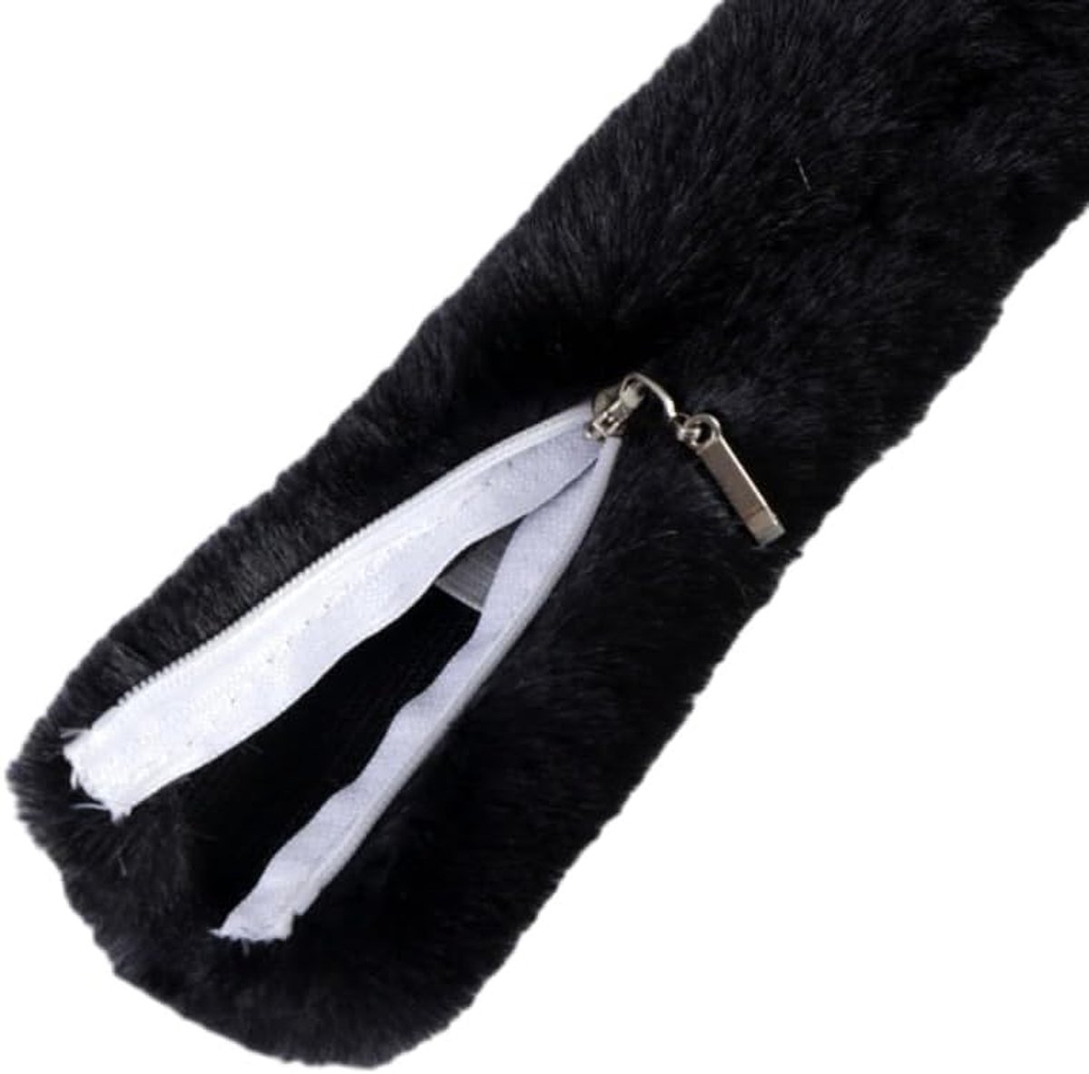 handtasriem, accessoire met ritssluiting, pluizige draagriem voor tassen, tasriem, brede tassen, tasband, schouderriem voor dames, tassen, doe-het-zelf accessoires, zwart, 100 cm
