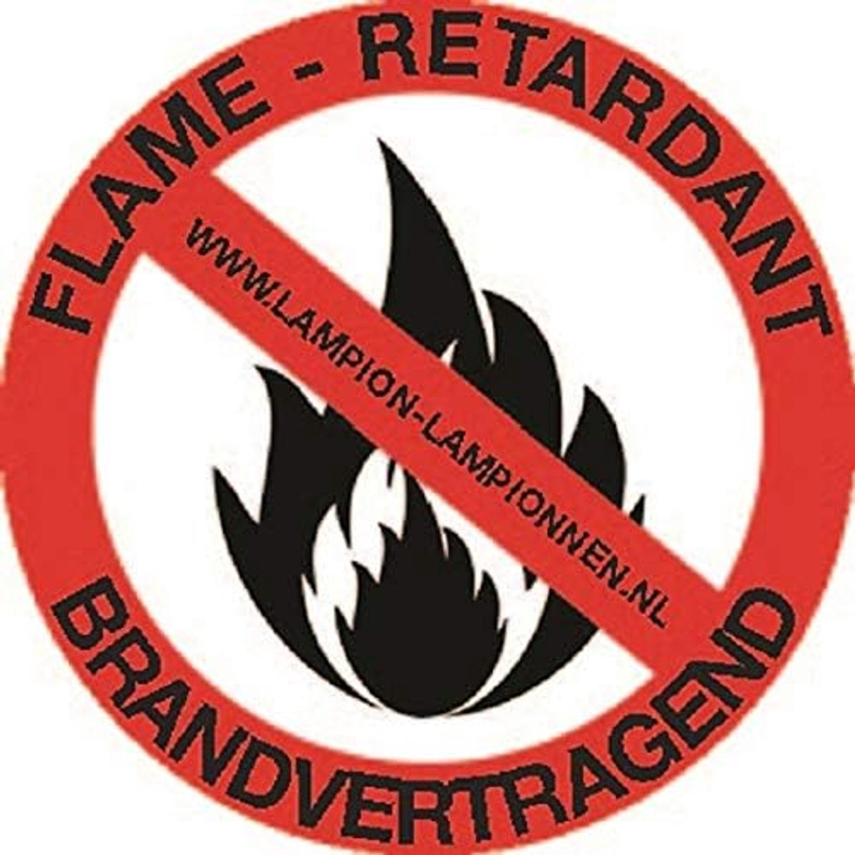 lampion zwart 75 cm - brandwerend