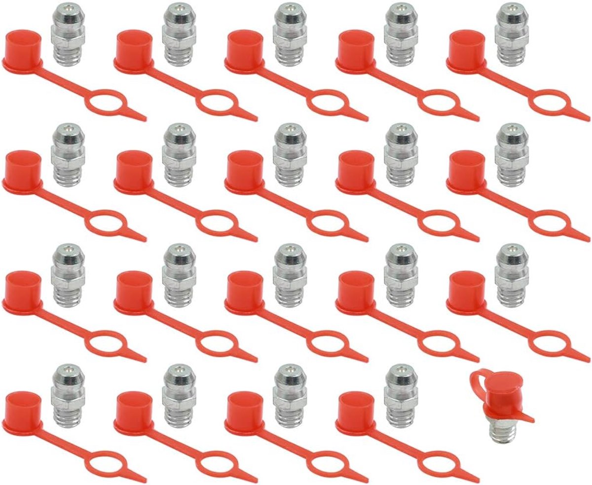 AUTOHAUX Svetmachine recht, M6 x 1, stofbescherming, 20 stuks, voor auto, ijzer-zink | Voor auto, motorfiets, vrachtwagen, industrieel gebruik, nippelaansluiting, veerbal, bestand tegen hoge temperaturen, lekvrij