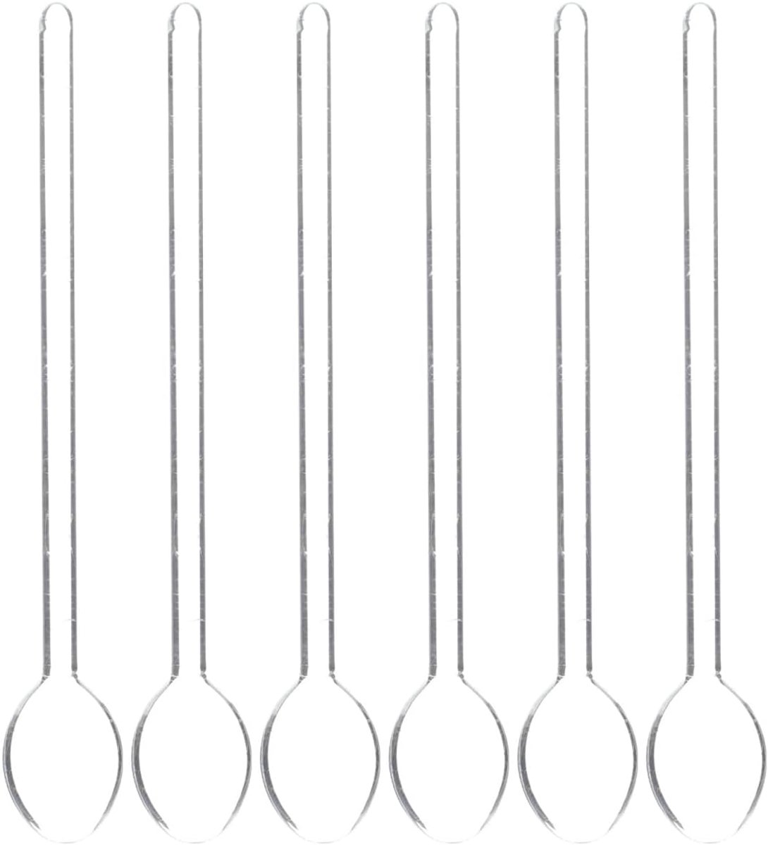 Dessertlepel glas koffielepel roerlepel stangmenglepel lepel greeplepel thee roerder heldere sierlijke theelepels hittebestendig voor theesuiker - partyset van 6 6