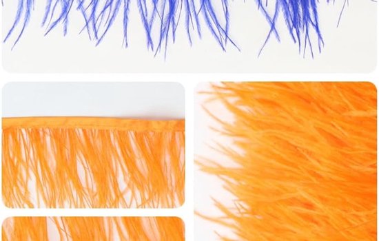 veren, fringen, trim, 1 m, 8-10 cm, natuurlijke veren, franjes, kwastjes, franjelint voor doe-het-zelf jurk, naaien, handwerk, kostuumdecoratie, Halloween, veerband, — afbeelding 2