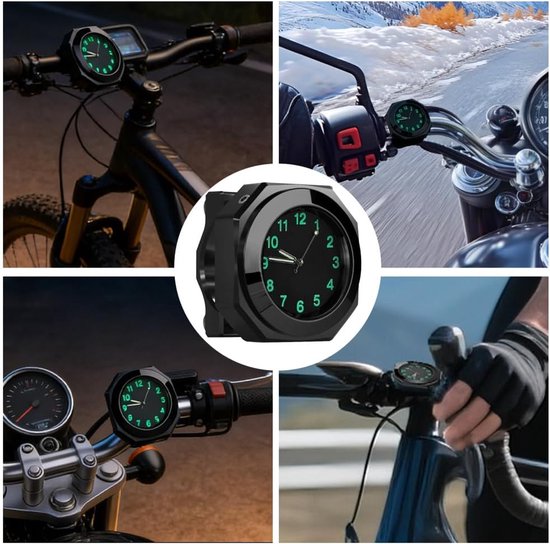 Stuurklok voor Motorfiets, Orologio da Moto Impermeabile, Stuurhorloge voor Motorfietsen, Kwartsklok van Aluminiumlegering met Lichtfunctie, Stuurhorloge voor Elektrische Fiets — afbeelding 2