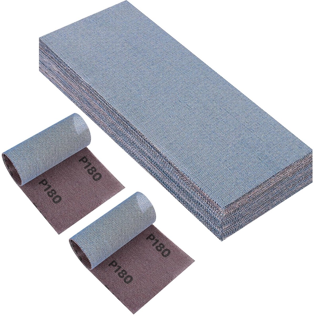 25 stuks, 115 x 230 mm, klittenband, professioneel keramisch schuurrooster, schuurpapier, korrel 180, voor handschuurmachine, vlakschuurmachine en handschuurblok