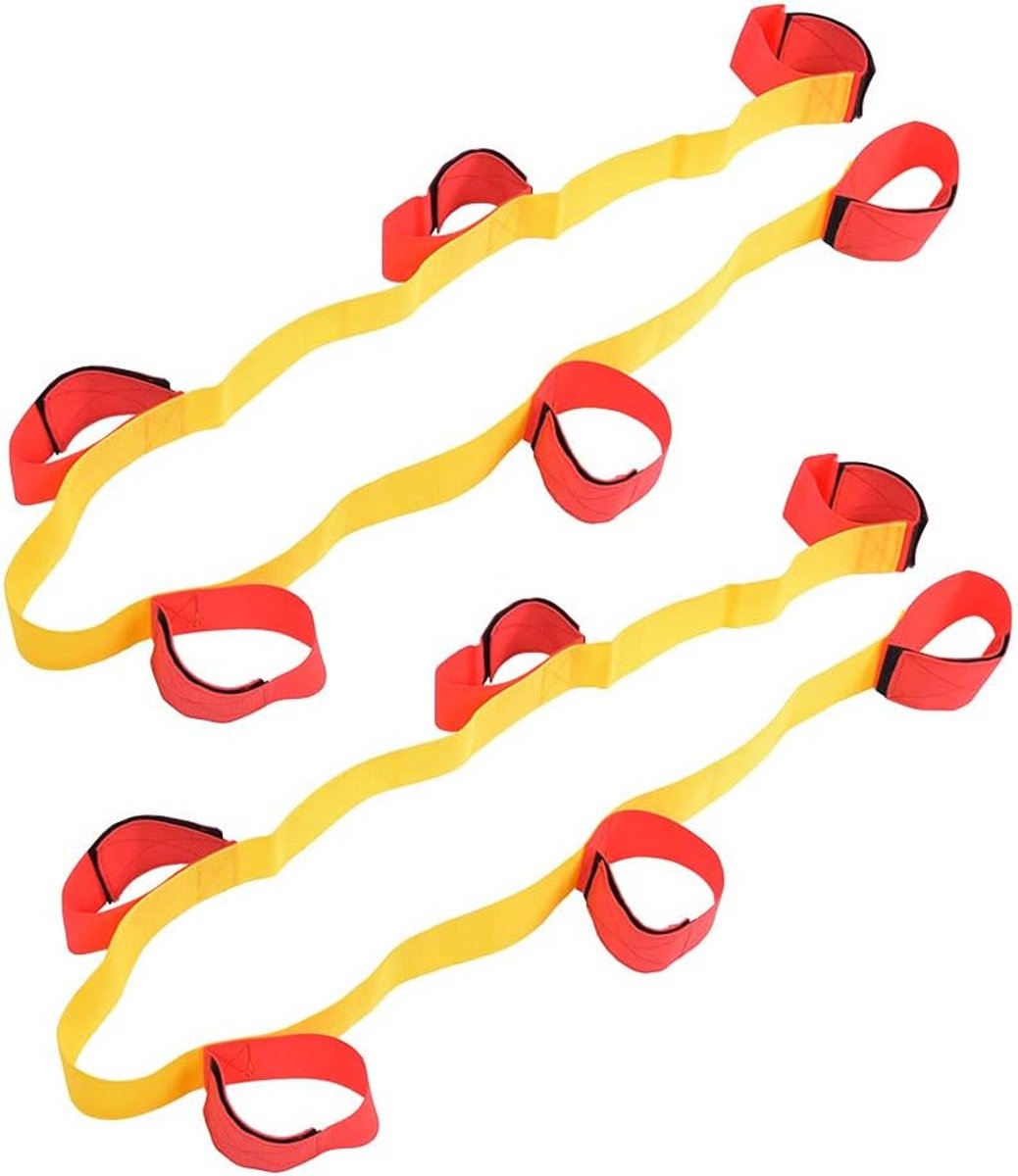 3/4/6/8 Legged Race Bands, 1 paar Coöperatieve Walking Bands, voor Teamwork Training, Party Game, Competitie, Kinderen, Tieners en Volwassenen(6 Legged)