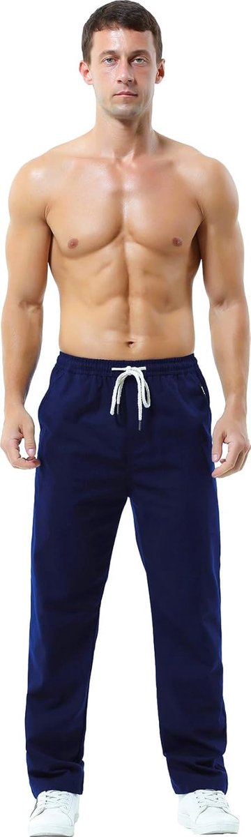 Heren Ademende Comfort Linnenbroek - Stylish en Ontspannen Casual Broek voor Dagelijkse Gebruik