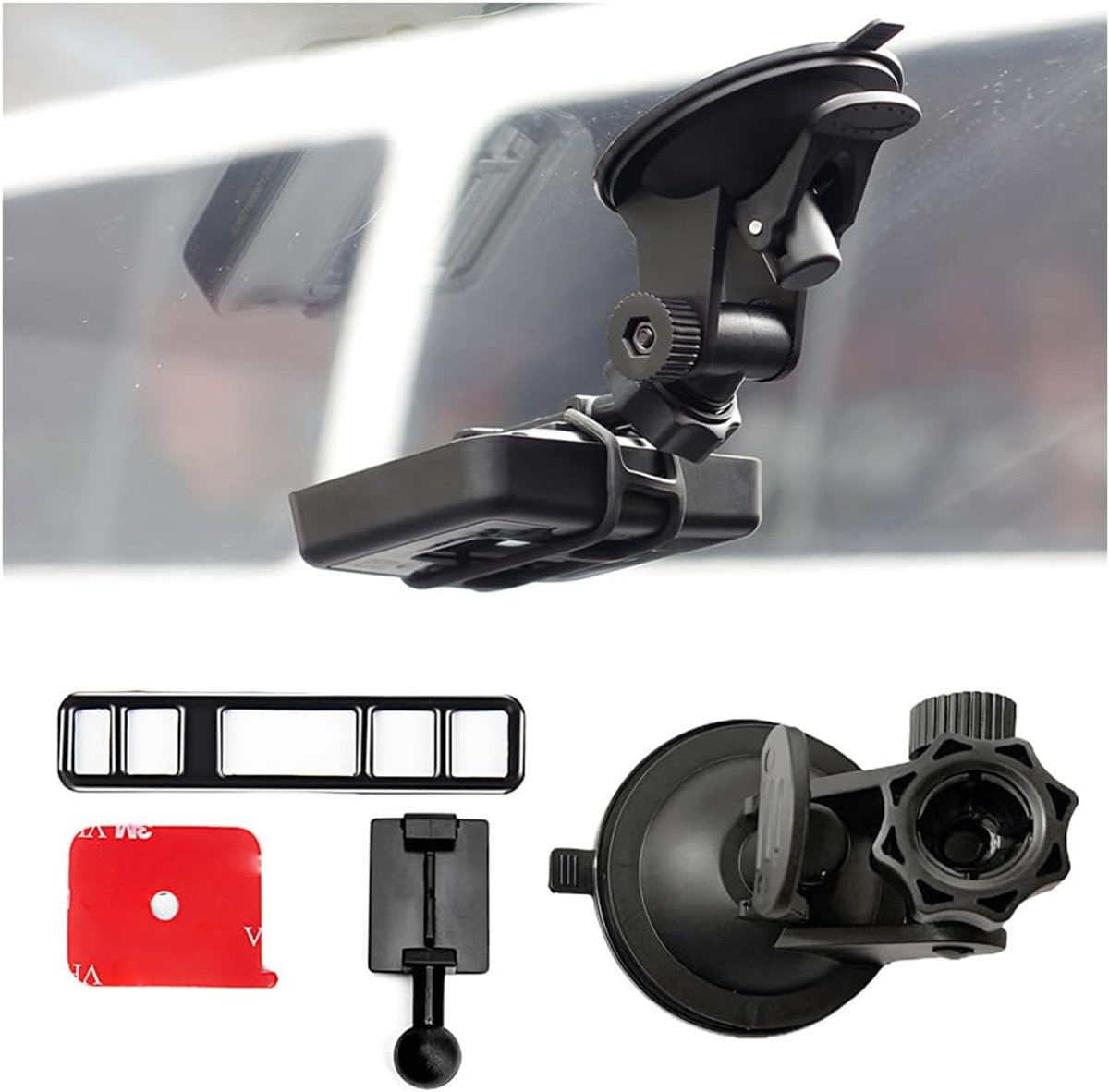 Zuignaphouder voor dashcam - verstelbaar - 360 graden draaibaar - ideaal voor autoruiten - SnelShoppen
