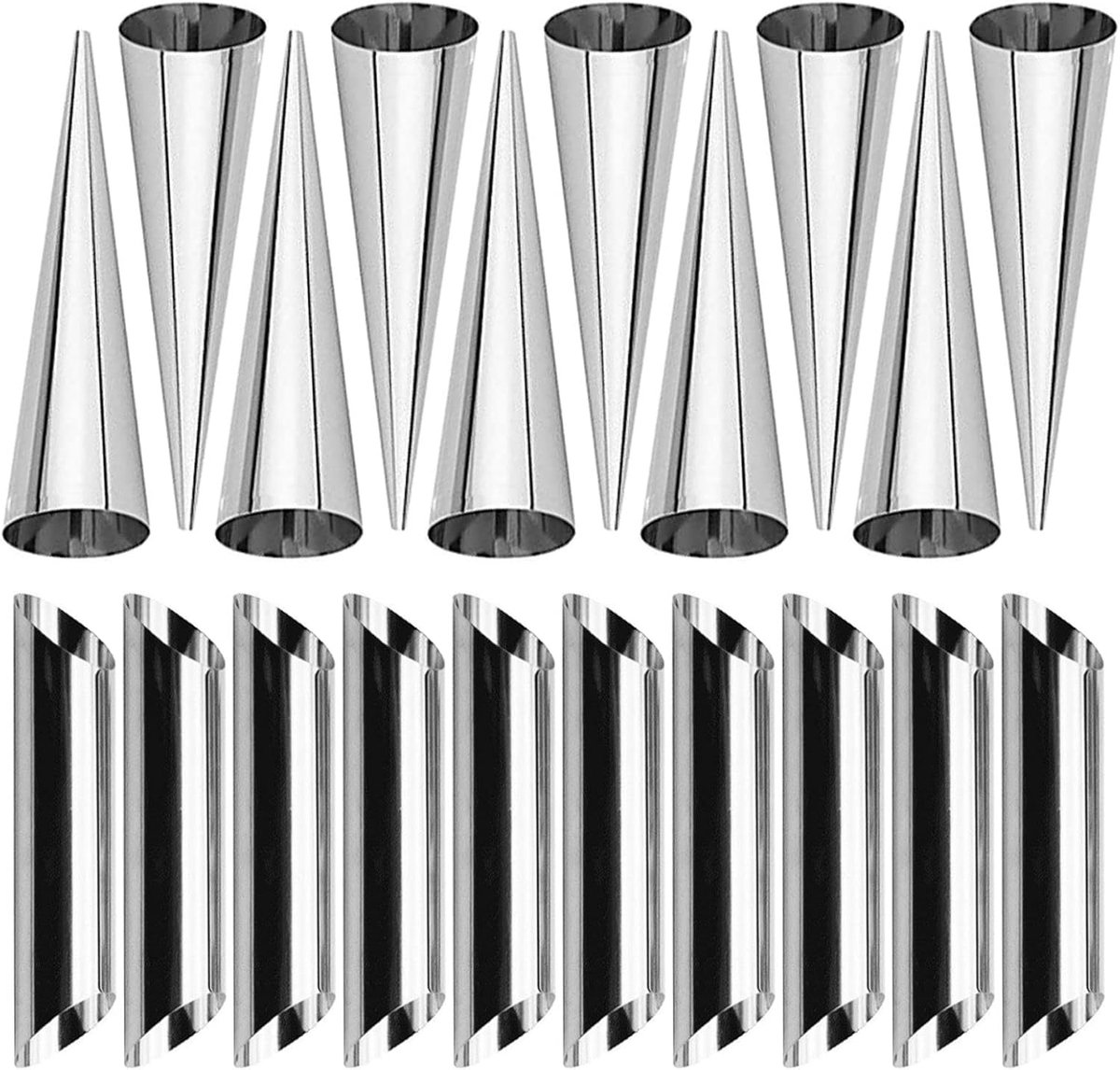 10 Pack 5 Inch Crème Hoorn Mallen en Cannoli Buizen Set voor het Bakken - DIY Ei Cake Wafels voor Thuis Keuken