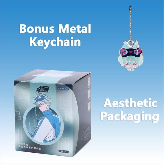 Stage Siliconen Hoofdtelefoonhoes, Officieel Gelicentieerd Anime ALNST Multifunctionele Pouch met Bonus Metalen Sleutelhanger — afbeelding 5
