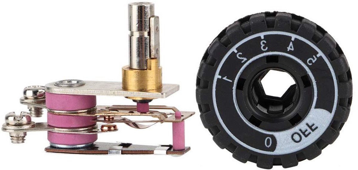 Thermostaat Strijkijzer - Thermoregelaar Knopschakelaar - Strijkijzer Reparatie - Slijtvast Metaal - 5 x 4 x 3 cm - Zilver