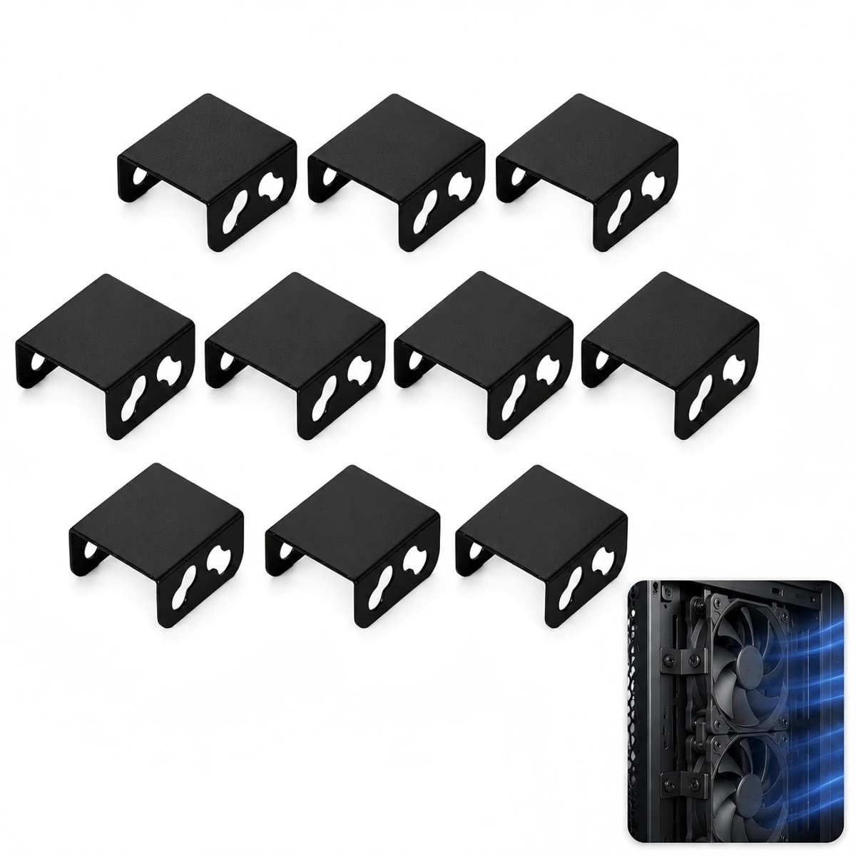 10 stuks dubbele ventilatorhouder, pc-sleuf, koelerhouder, computerradiator, verbindinghouder voor grafische kaarten, videokaarten, doe-het-zelf accessoires