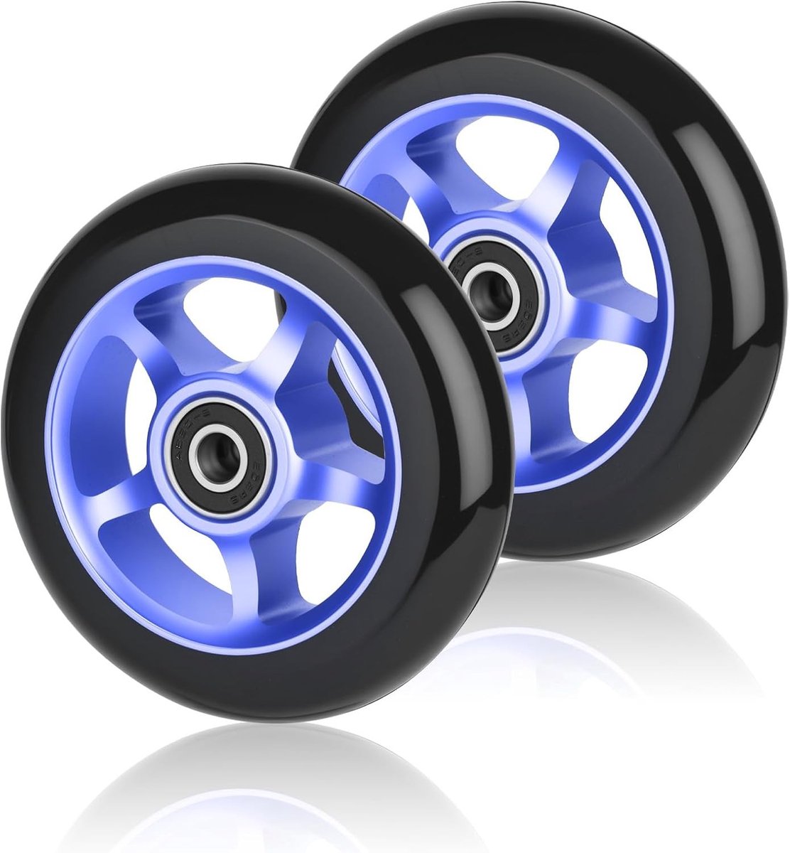 Stunt Scooter Wielen 100 mm - 2 Stuks Vervangwielen met ABEC-9 Lagers en Hardheid 88A voor Stunts en Tricks (Paars)