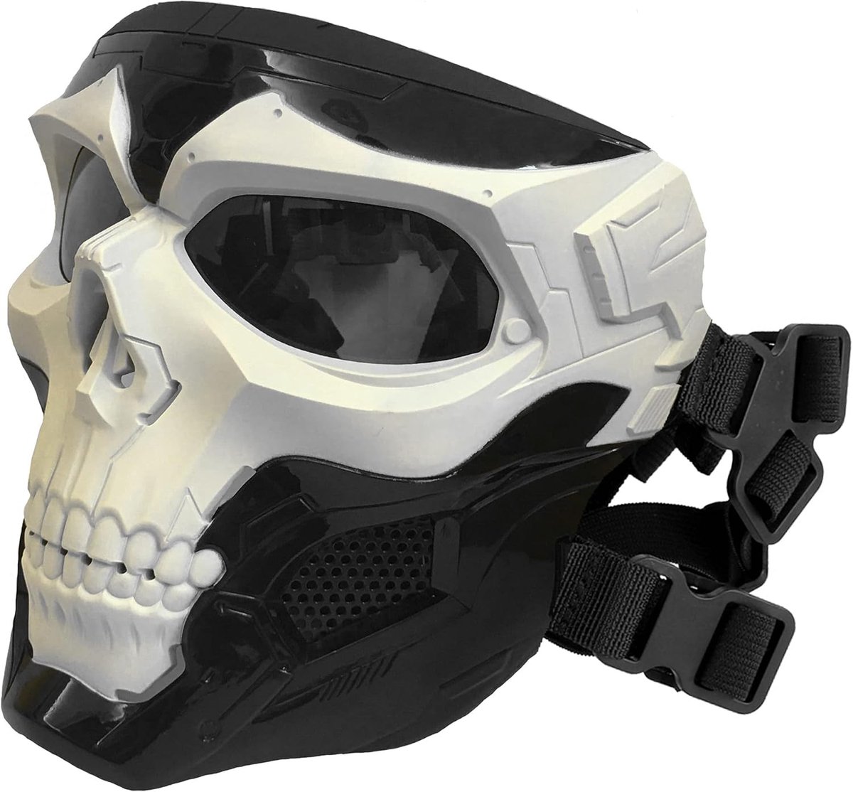 masker, paintballmasker, tactisch schedelmasker, volledig gezicht, militair beschermmasker, volgelaatsmasker voor Halloween, jacht, CS oorlogsspel, cosplay