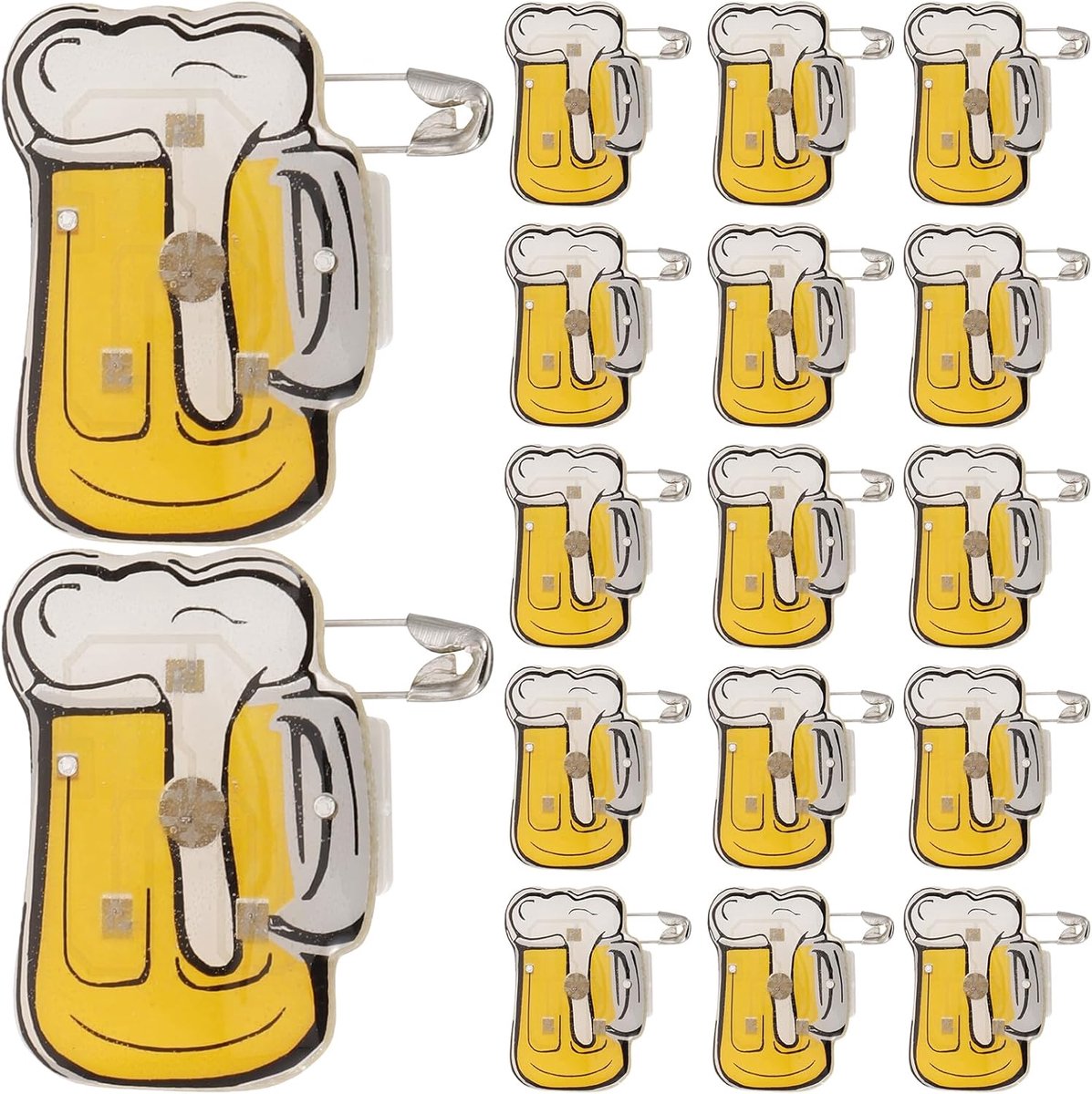 Broche LED licht Blinky bierbeker vorm badge Oktoberfest decoratie 25 stuks (willekeurige kleur)