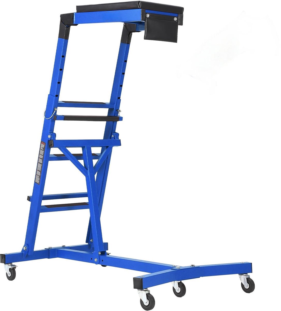 Bovenmotor Ondersteuning Tot 181 KG (400 LBS) - Verstelbare Hoogte 126–192 cm - Inklapbaar Stalen Werkplatform Met Wielen - Voor Autoreparaties, Garage En Monteurs - Blauw