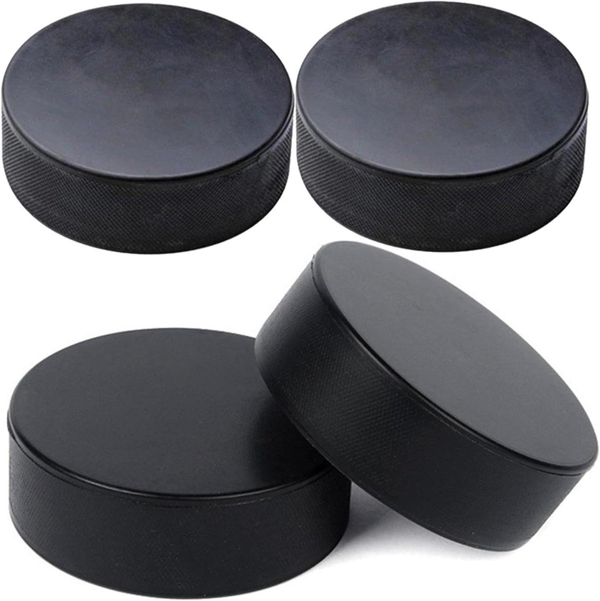 Hockey Pucks - Oefenpucks IJshockey - Vaardigheden Verbeteren - Standaard Competitieformaat - 4 stuks - Zwart