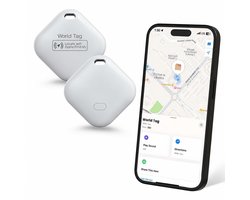 Mini GPS Tracker voor iPhone - Sleutelzoeker Sleutelvinder Keyfinder zonder Abonnement - Live Locatie via Apple Find My - Tracker voor Sleutels, Fiets, Scooter, Auto, Koffer en Hond - Wit