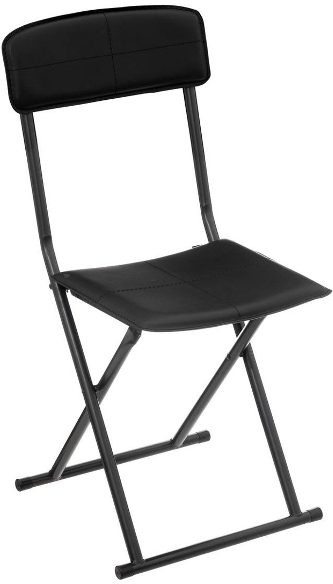 5Five Vouwstoel in kunstleder 40x47x86cm - Zwart