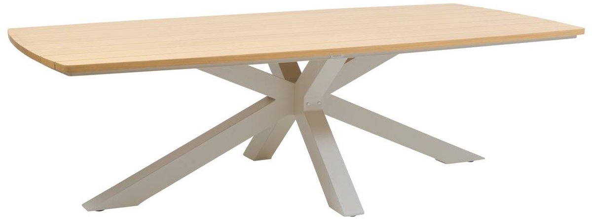 Tuintafel voor 10 personen van aluminium met latten in houtlook ORACLION