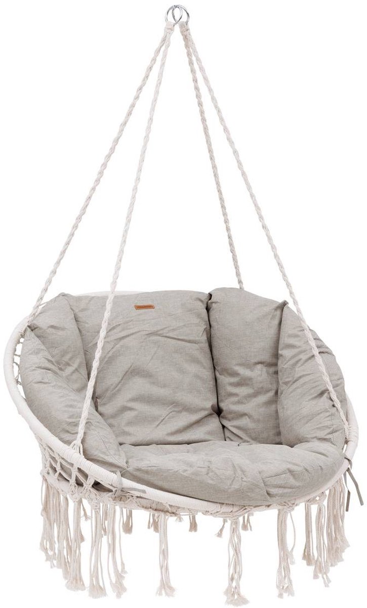 Hangstoel met franjes van touw CORDESSA