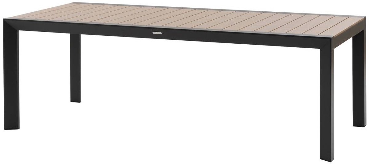 Tuintafel voor 8 personen van aluminium met houtlook ÉVASION