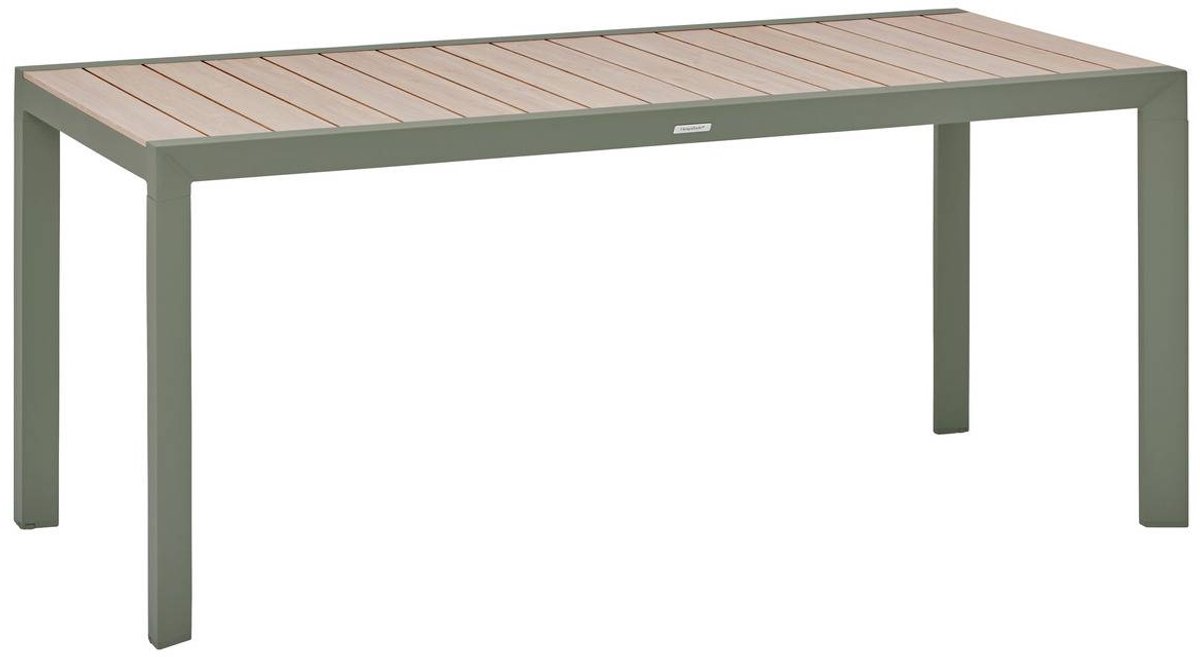 Tuintafel voor 6 personen van aluminium met houtlook ÉVASION