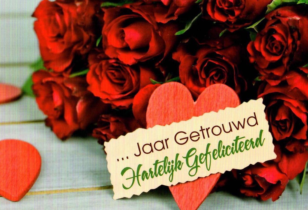Huwelijkskaart | Wenskaart | 10 stuks | ... Jaar getrouwd, hartelijk gefeliciteerd