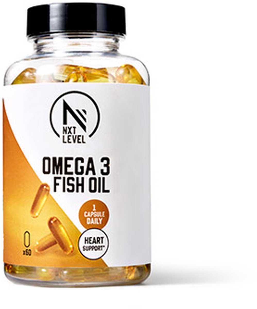 NXT Level® Omega 3 Visolie - 60 Capsules - 330mg EPA & 220mg DHA - Ondersteunt Gezonde Huid - Vermindert Ontstekingen - Kan Hartgezondheid Ondersteunen