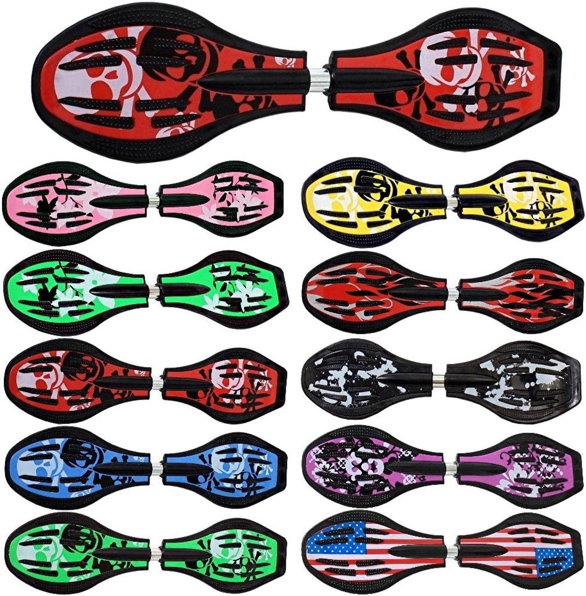 SnelShoppen Waveboard Original met ABEC9 Lagers en LED Wielen Tot 120 kg Inclusief Tas Diverse Kleuren voor Kinderen en Volwassenen