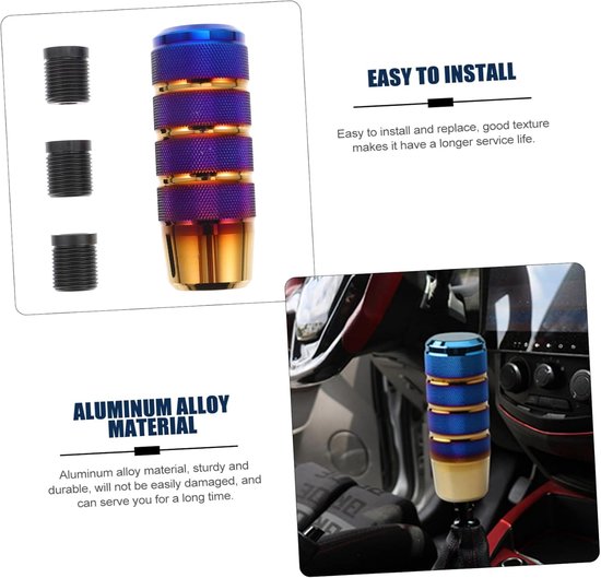 Pookknop Auto - Schakelknop Handmatig - Auto Modificatie - Aluminium Legering - 9.5 cm Lengte - Blauw — afbeelding 5