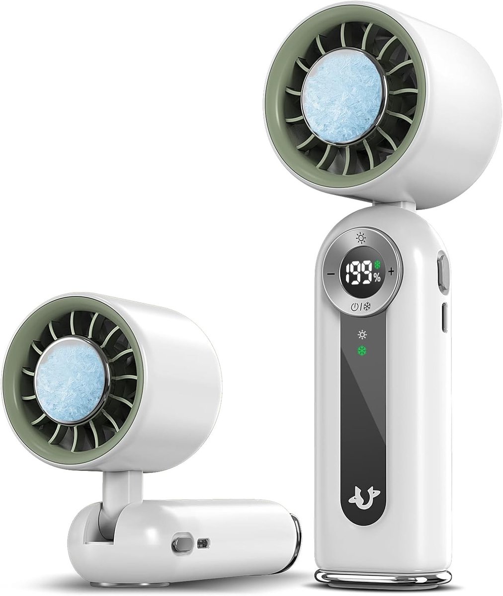 Mini-Handventilator - Opvouwbaar Design - USB-C Snel Opladen - LED Display met Omgevingslicht - Voor Kantoor en Reizen