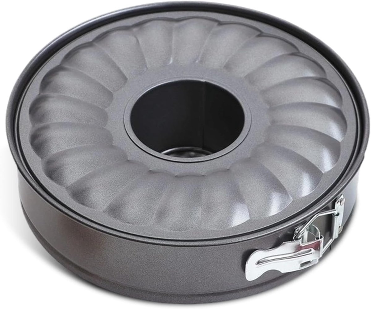 SnelShoppen - Springvorm pan 28 cm rond, kleine taartvorm met vlakke en buisbodem, anti-aanbaklaag voor bakken, bakvorm, taarten, feest, keuken