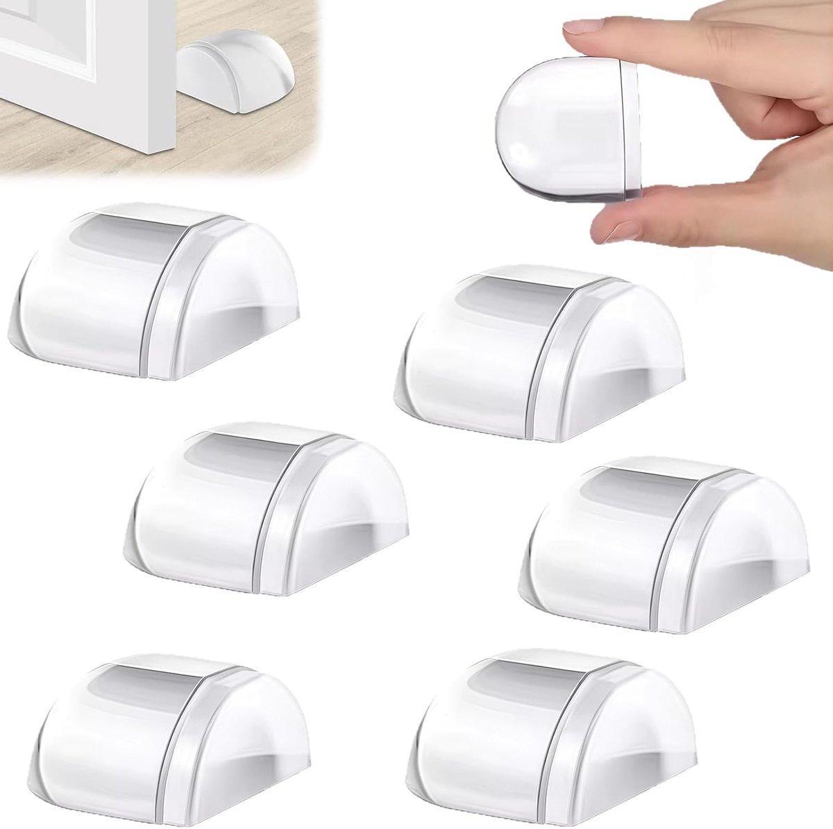 Deurstoppers Set - Zelfklevend - Muren Beschermen - Onzichtbaar Ontwerp - 6 Stuks - Transparant