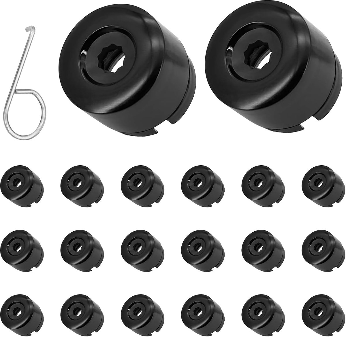 Wheel Bolt Caps Pack of 20 19 mm Wheel Nut Caps Screw Cover Car Black Car Hub Caps with Removal Tool for Volkswagen - ShopVlot