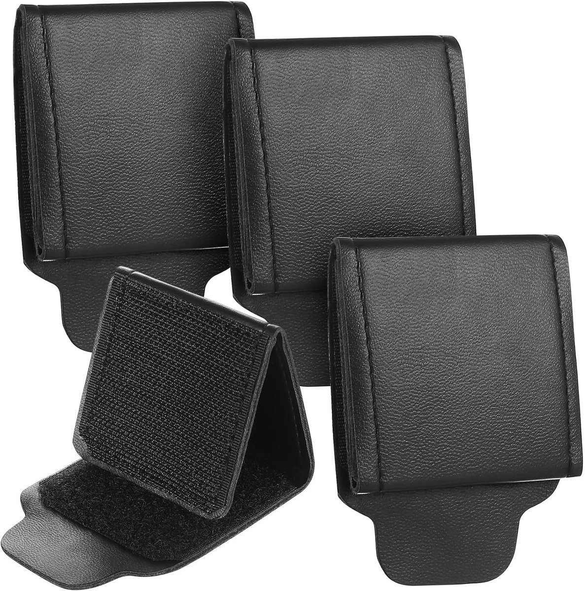 SnelShoppen - 4 Stuks Veiligheidsgordel Clip Adapters, Universele Autogordel Versteller voor Ontspanning Schouders en Nek, PU Leer, Comfortabel en Duu