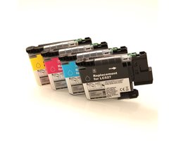 Toners-kopen.nl Brother LC527 - Inktcartridge Multipack 4-delig - 1x Zwart, 1x Cyaan, 1x Magenta, 1x Geel - Geschikt voor Brother MFC-J4350DW Brother MFC-J4550DW