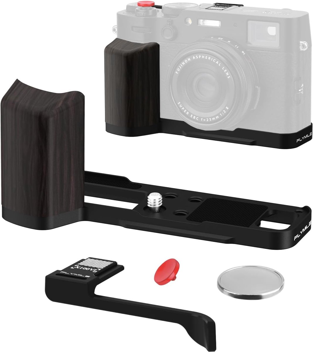 BRDRC Grip Accessories for FUJIFILM X100VI / X100V, L-Shaped Handle with Arca-Swiss Quick Release Plate and Metal - ShopVlot