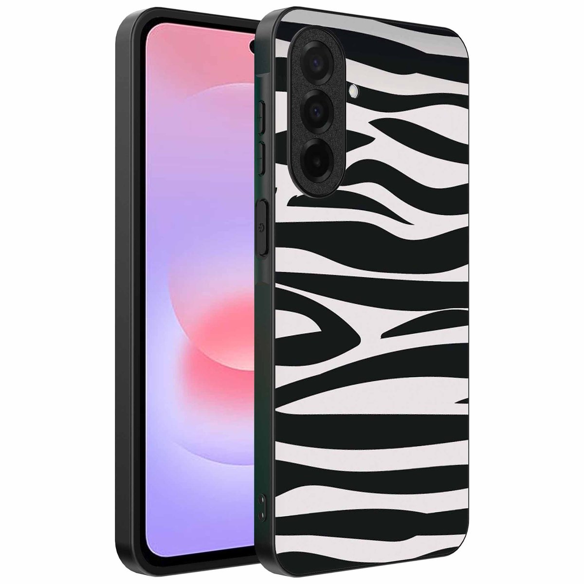 Geschikt voor Samsung Galaxy A37 Telefoonhoesje met zebra opdruk - TPU backcover case zebra design - Zwart Wit - Smartphonica geschikt voor Samsung Galaxy A37