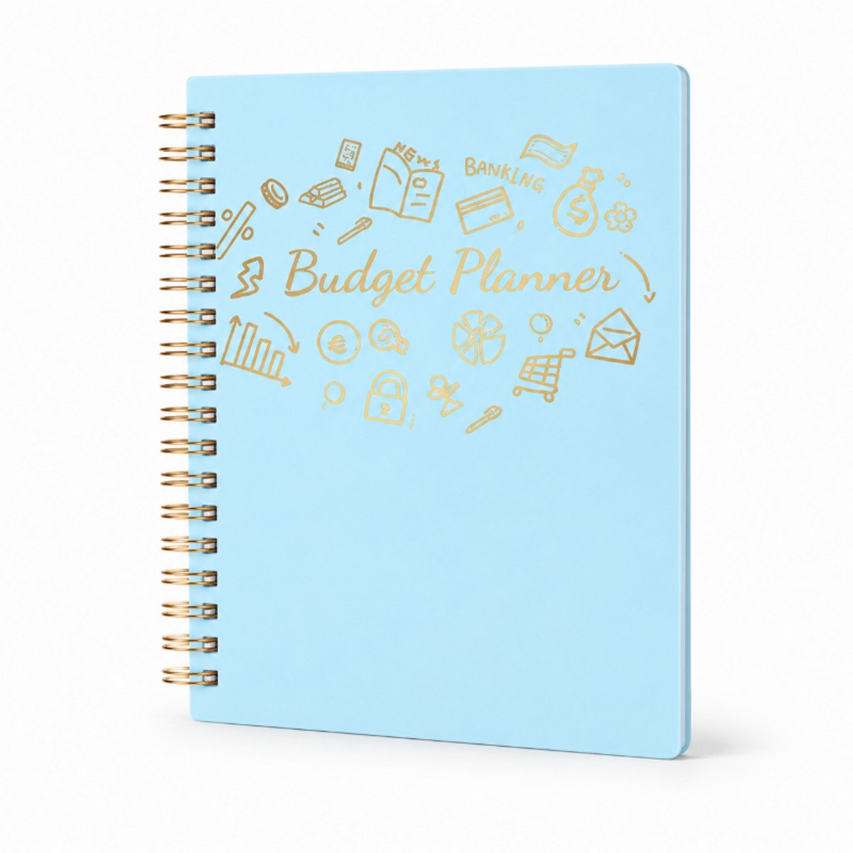 Bobypet - Budget Planner A5 - Ongedateerd Huishoudboekje & Financiële Planner met Uitgaven Tracker - Spaar & Schulden Beheer Journal voor Gezinnen & Vrouwen - blauw