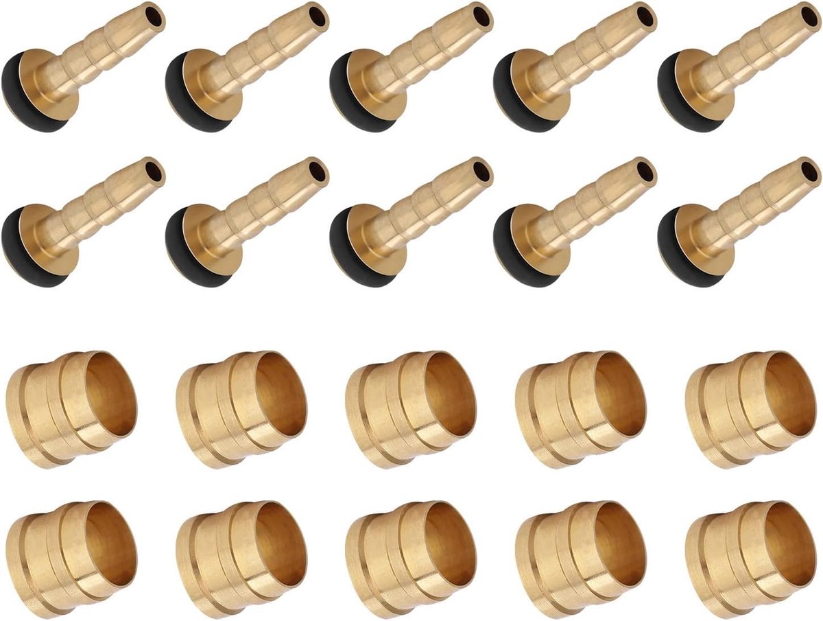 Dioche Olive and Barb Insert Hydraulic Brakes Copper Gold 10 Set Hydraulic Disc Brake Hoses Olive Connector Insert for - ShopVlot