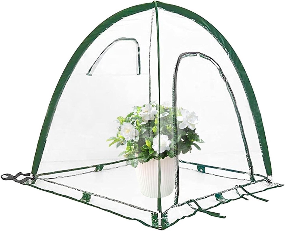 Kleine Groene Kas - Plantenbeschermer Pop-up - Planten Beschermen - Pop-up Ontwerp - 92x92x100cm - Groen