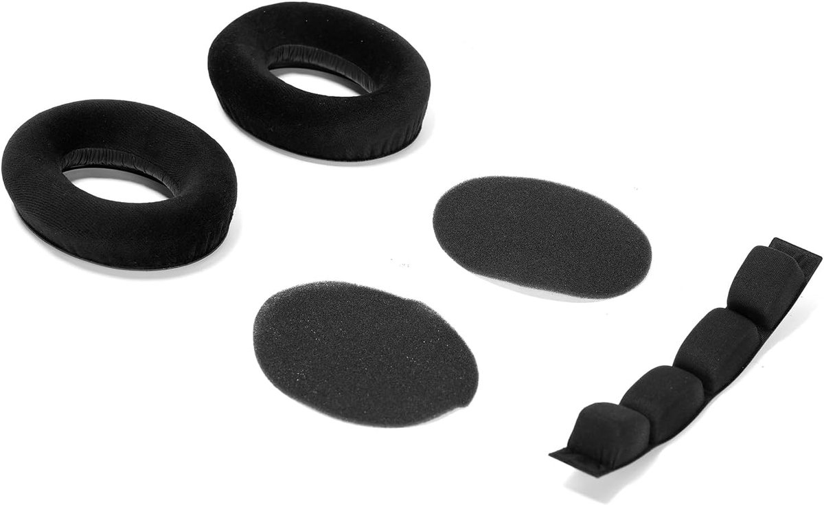 1 Pair Black Velour Foam Headphone Covers with 2 Acoustic Foam,1 Pillow - Zwart - ShopVlot