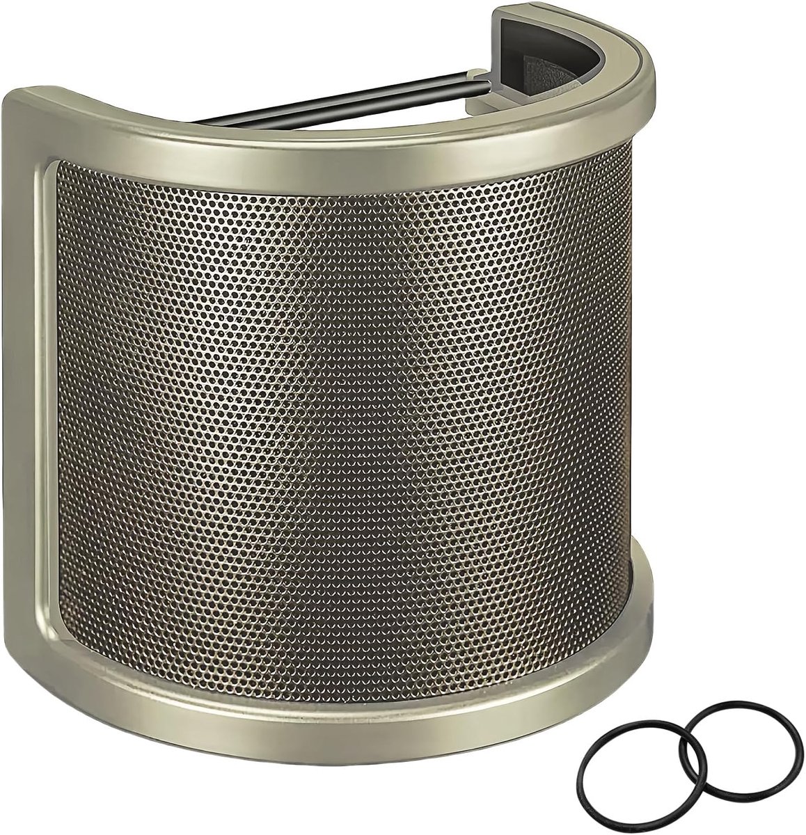 SnelShoppen - Microfoon Popfilter met Drie Laag Ontwerp - Elastische Mesh, Schuim & Etamine - Perfecte Windscreen Cover en Handheld Shield voor Stemop