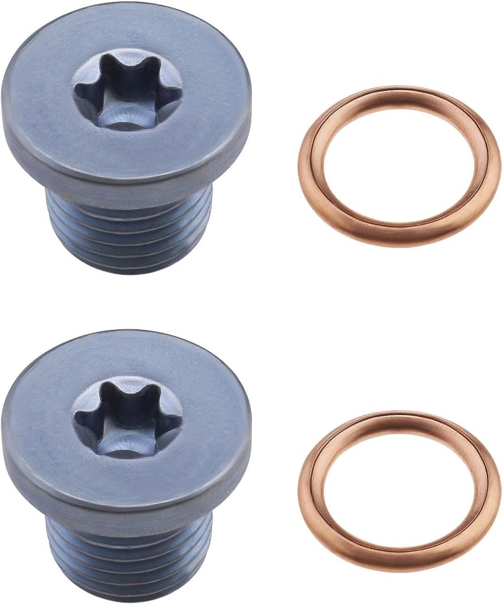 SnelShoppen - 2Pcs Oliedop met O-ring Vervanging N91101402 Geschikt voor VW, Skoda, Seat, Audi, Porsche - M14x1.5, 16mm